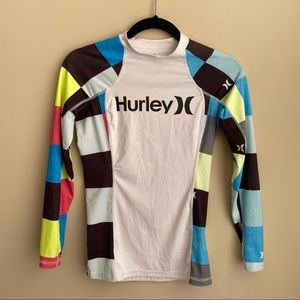 Hurley rashguard medium women’s M long sleeve swim shirt EUC UPF 50+